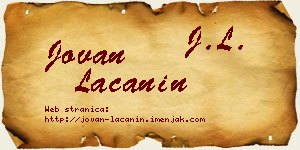 Jovan Lačanin vizit kartica